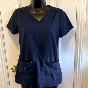 KOI Basic Women’s Scrub Top Blue Size XS